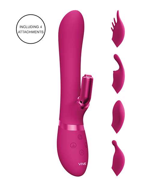 Vive Chou Rechargeable Silicone G-Spot Rabbit and Clitoral Stimulator - Pink