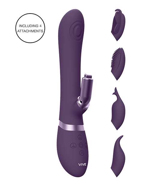 Shots Vive Etsu Pulse G-Spot Rabbit w/Interchangeable Clitoral Attachments - Purple