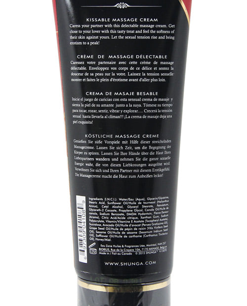 Shunga Kissable Massage Cream - 7 oz Sparkling Strawberry Wine