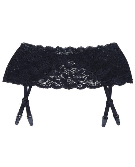 Stretch Lace Garter Belt w/Adjustable Garters Black O/S