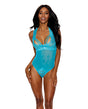 Lace & Mesh Underwire Teddy Turquoise XL