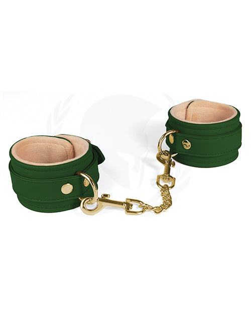 Spartacus PU Wrist Cuffs w/Plush Lining - Green