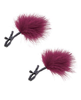 Sex and Mischief Enchanted Feather Nipple Clamps - Red/Black