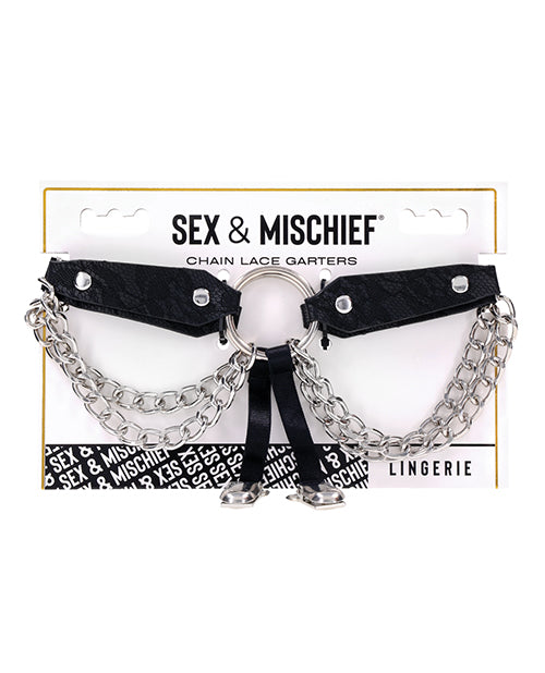 ["Sex & Mischief Chain Lace Garters"]