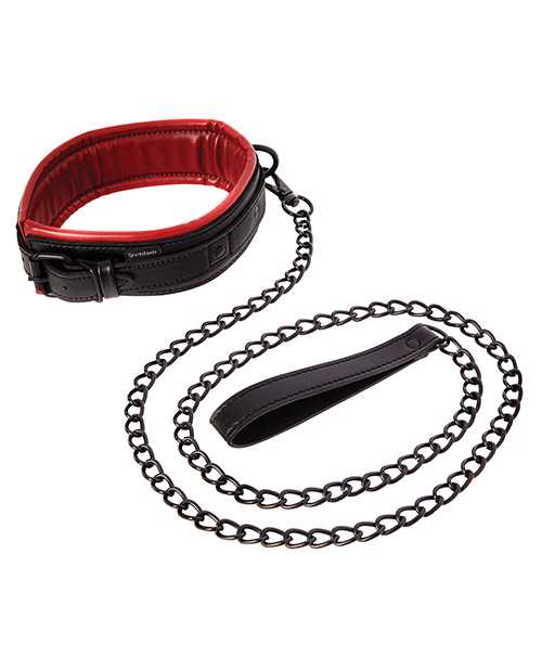 Saffron Collar and Leash - Black/Red