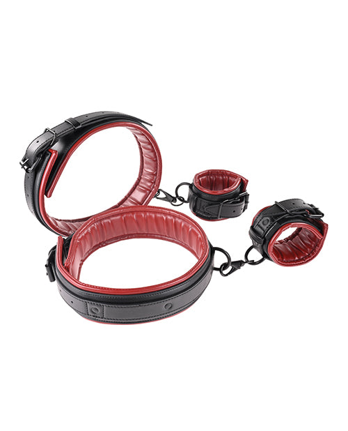 Saffron Thigh and Wrist Cuff Set - Red/Black