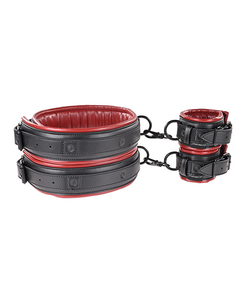 Saffron Thigh and Wrist Cuff Set - Red/Black