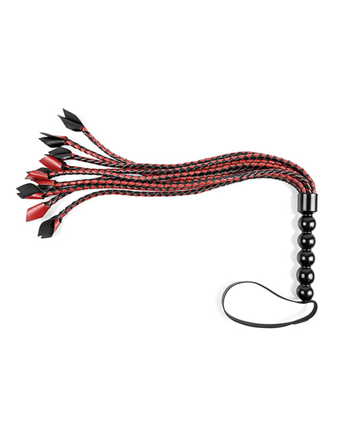 Saffron Braided Flogger - Black/Red