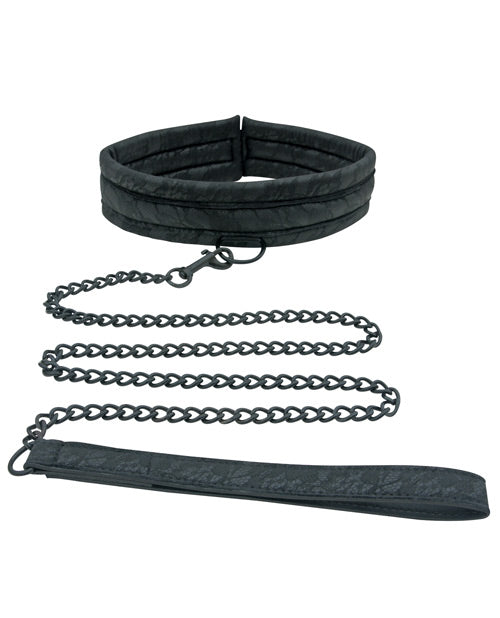 Sincerely Lace Adjustable Collar and Leash Set - Black