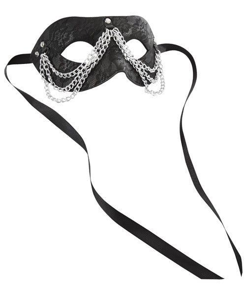 Sincerely Chained Lace Mask - Black