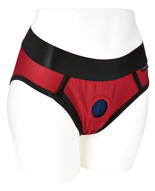 EM. EX. Active Harness Wear Contour Harness Briefs - Extra Large - Red