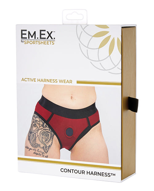 EM. EX. Active Harness Wear Contour Harness Briefs - Extra Large - Red