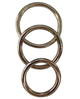 Sportsheets Metal O Ring Cock Ring (3 Pack) - Silver