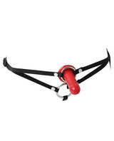 Sportsheets Menage A Trois Double Penetration Harness and Dildo Set - Black/Red