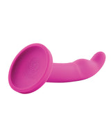 Tana Silicone Curved Dildo with Suction Cup 8in - Pink