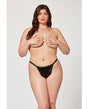 Holiday Stretch Satin Thong w/Rhineston