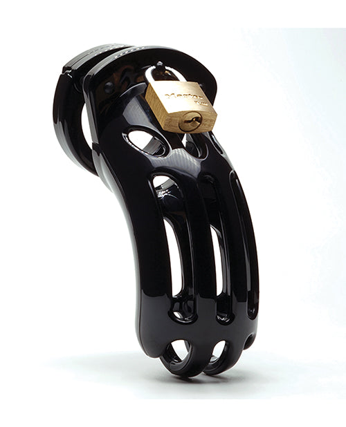 The Curve 3 3/4" Curved Cock Cage & Lock Set - Black