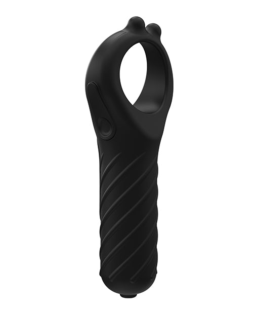 Bathmate Vibe Edge Rechargeable Silicone Cock Ring with Bullet Vibrator - Black