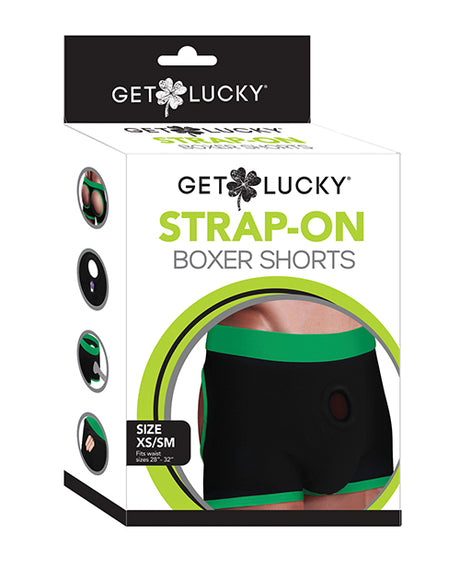 Get Lucky Strap On Boxers - XS-S Black/Green