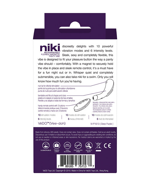 VeDO Niki Rechargeable Panty Vibe - Deep Purple