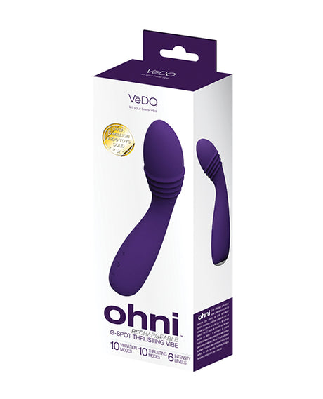 VeDO Ohni Rechargeable G-Spot Thrusting Vibe - Purple