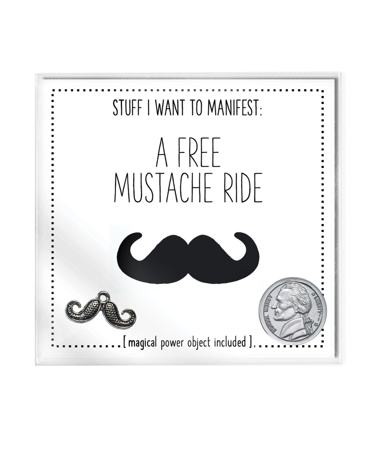 Warm Human A Free Mustache Ride Mini Card & Charm