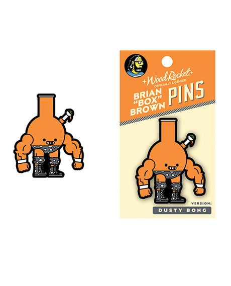 Wood Rocket Box Brown: Dusty Bong Enamel Pin