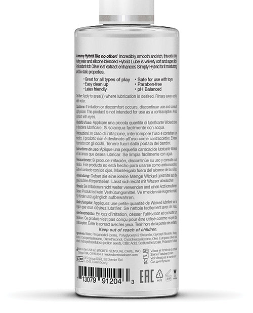 Wicked Simply Hybrid Lubricant with Olive Leaf Extract 4oz