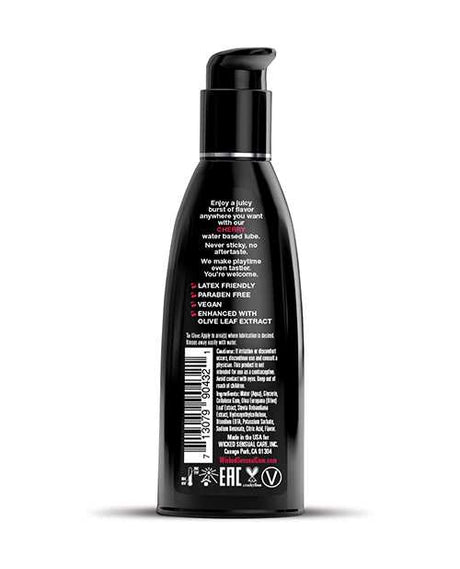 Wicked Aqua Water Based Flavored Lubricant Cherry 2oz