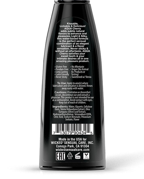 Wicked Aqua Water Based Flavored Lubricant Cherry 4oz