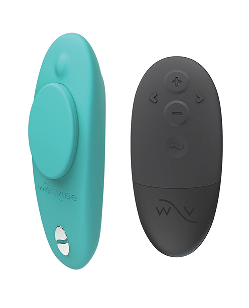 We-Vibe Moxie+ Wearable Rechargeable Silicone Panty Vibrator with Remote Control - Aqua