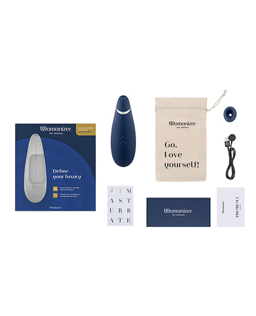 Womanizer Premium 2 Rechargeable Silicone Clitoral Stimulator - Blueberry