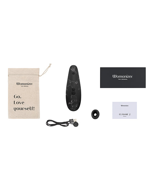 Womanizer Marilyn Monroe Special Edition Rechargeable Clitoral Stimulator - Black Marble