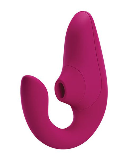 Womanizer Blend Rechargeable Silicone Vibrator with Clitoral Stimulator - Vibrant Pink