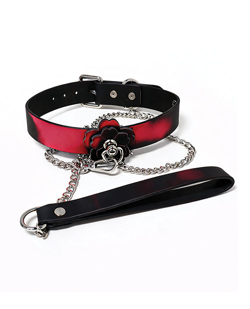 Heat Tease Flower Collar - Black/Pink