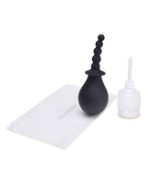 CleanScene Soft Squeeze Beaded Anal Douche Set with Flared Base (4 Piece) - Black