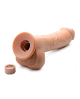 Loadz Vibrating Squirting Dildo with Remote Control 8.5in - Caramel