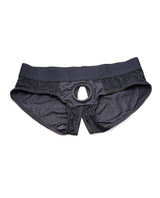 Strap U Lace Envy Black Crotchless Panty Harness - XXLarge - Black