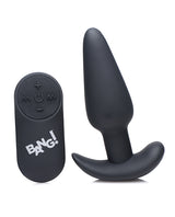 Bang! 21x Vibrating Silicone Rechargeable Butt Plug with Remote Control - Black