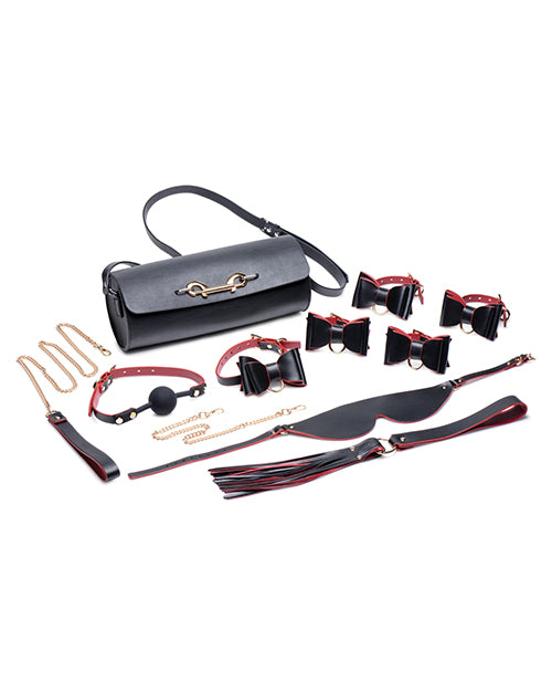 Master Series Black and Red Bow Bondage Set with Carrying Case