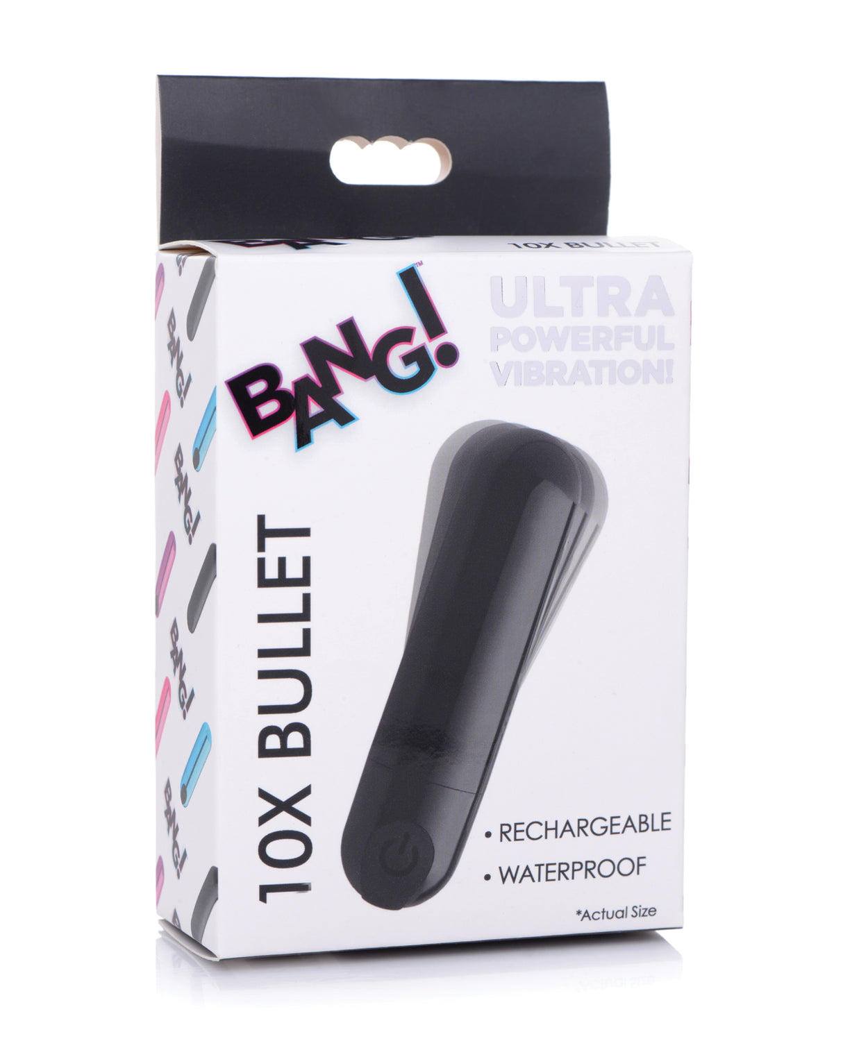 Bang! 10X Rechargeable Vibrating Metallic Bullet - Black