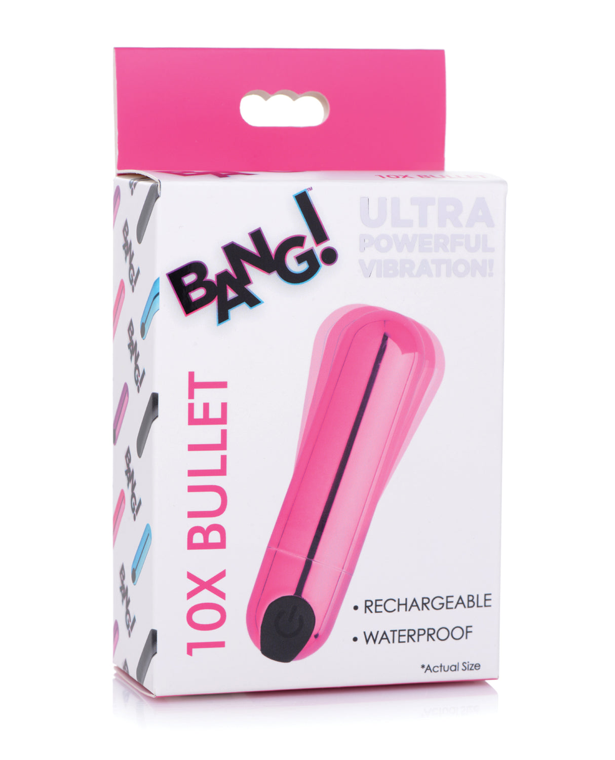 Bang! 10X Rechargeable Vibrating Metallic Bullet - Pink