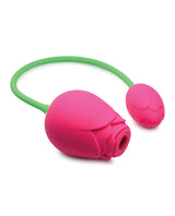 Inmi Bloomgasm Rose Duet 15x Silicone Rechargeable Vibrating and Sucking Clit Stimulator - Pink