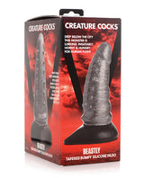 Creature Cocks Beastly Tapered Bumpy Silicone Dildo - Silver/Black