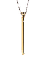 Charmed Rechargeable Stainless Steel 7X Vibrating Necklace - Gold