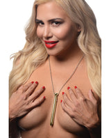 Charmed Rechargeable Stainless Steel 7X Vibrating Necklace - Gold