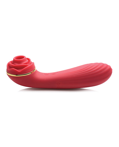 Inmi Bloomgasm Passion Petals 10X Rechargeable Silicone Rose Clitoral Stimulator - Red