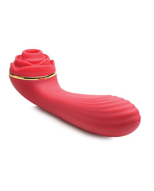 Inmi Bloomgasm Passion Petals 10X Rechargeable Silicone Rose Clitoral Stimulator - Red