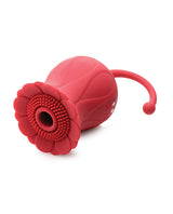 Inmi Bloomgasm Royalty Rose Rechargeable Silicone Textured Suction Clitoral Stimulator - Red