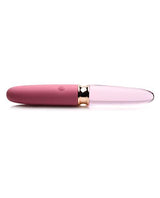 Prisms Vibra-Glass 10X Rose Dual End Rechargeable Silicone/Glass Vibrating Dildo - Pink